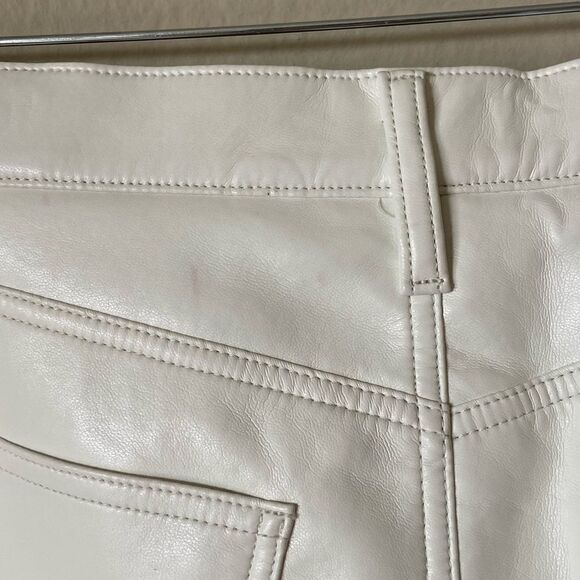NWT Agolde Recycled Leather 90's White Pants Pinch Waist Straight Leg Size 10 - Picture 12 of 14